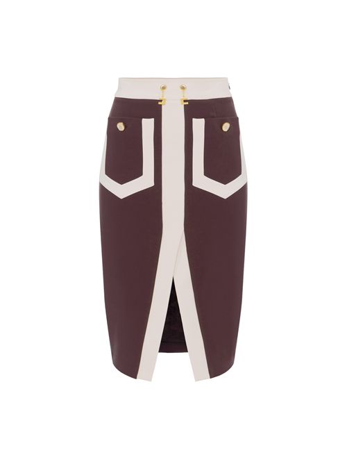 Gonna color-block in doppio crêpe stretch Elisabetta Franchi | GOT0156E2EH8